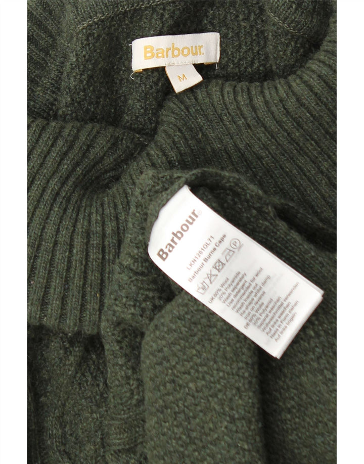 Barbour Damen Burne Cape Rollkragenpullover Pullover UK 14 Mittelgrüne Wolle