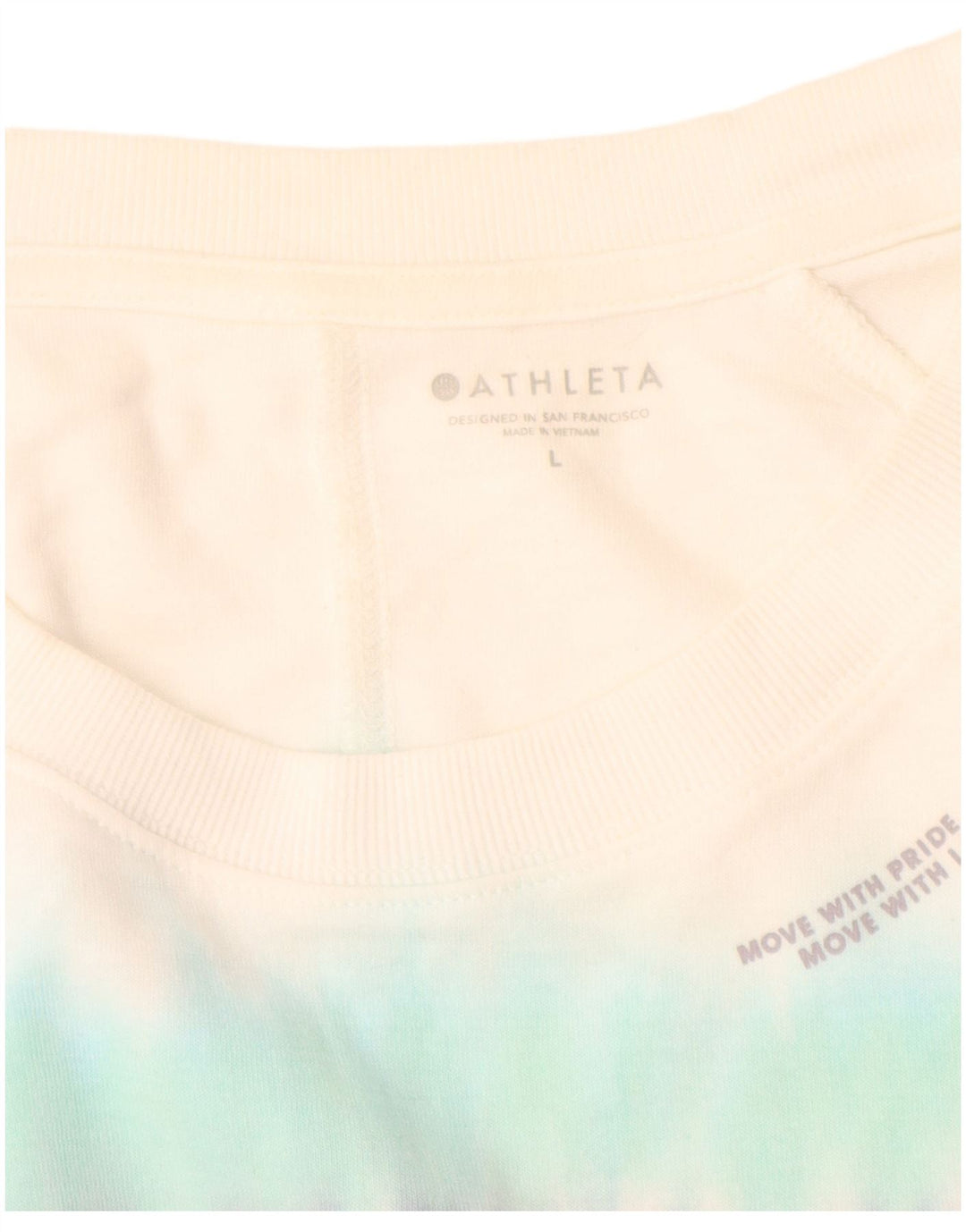 ATHLETA Damen-Sweatshirt-Pullover UK 16 Große mehrfarbige Batik-Baumwolle