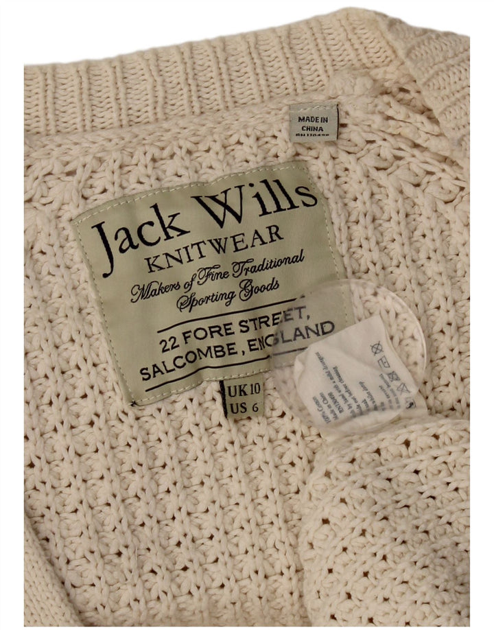 Jack Wills Damen-Strickjacke in Übergröße, übergroß, Gr. 10, Größe S, Beige