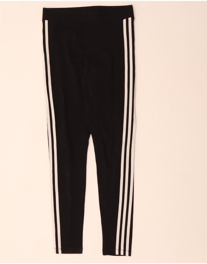 ADIDAS Damen Leggings UK 8/10 Small Schwarz Baumwolle