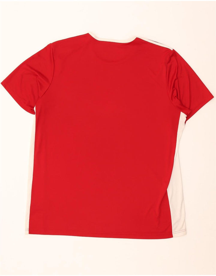 Adidas Herren Aeroready T-Shirt Top 2XL Rot Colourblock Polyester