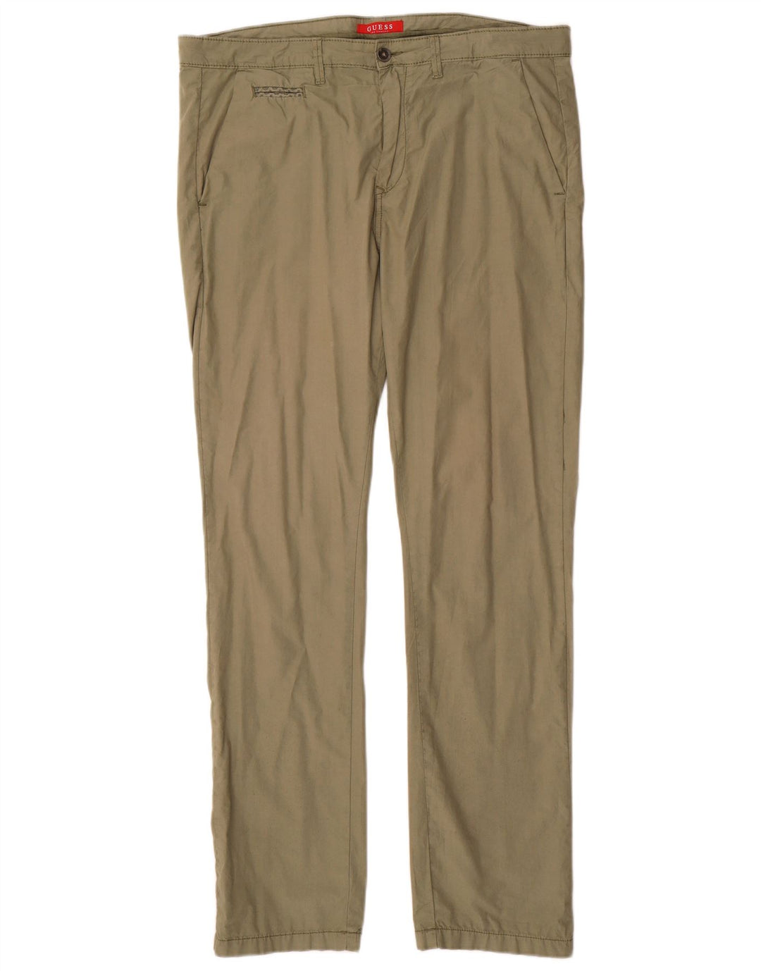 Guess Gerade Chinohose für Herren, W34, L33, Khaki, Baumwolle