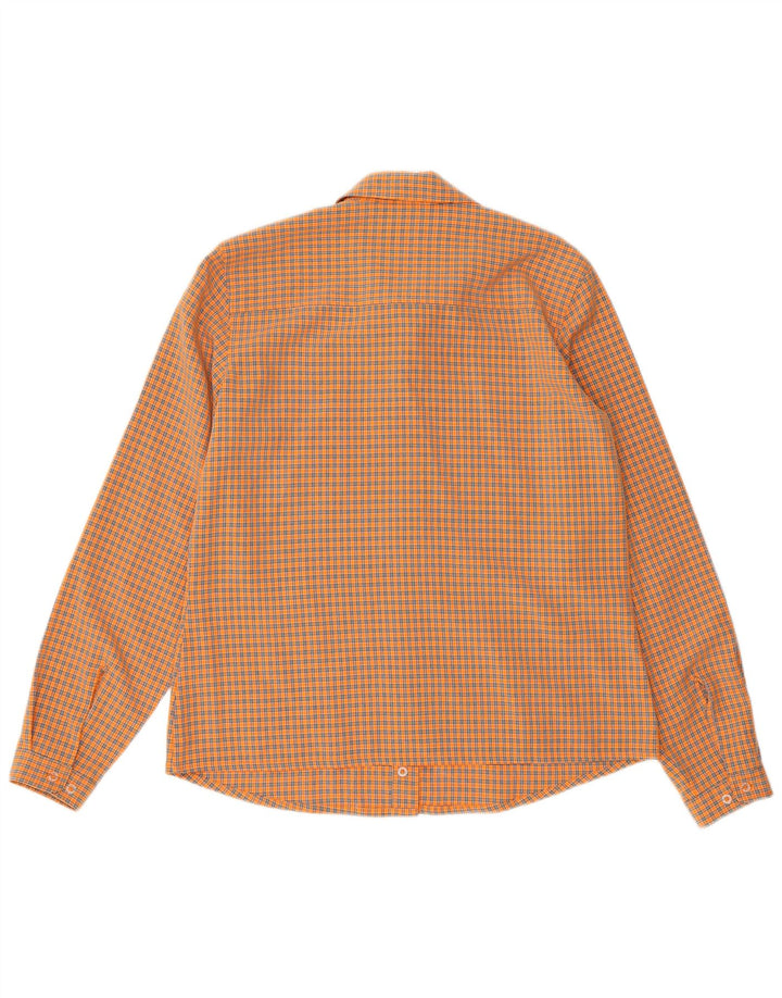 JACK WOLFSKIN Womens Travel Shirt UK 14/16 Large Orange Check Polyester