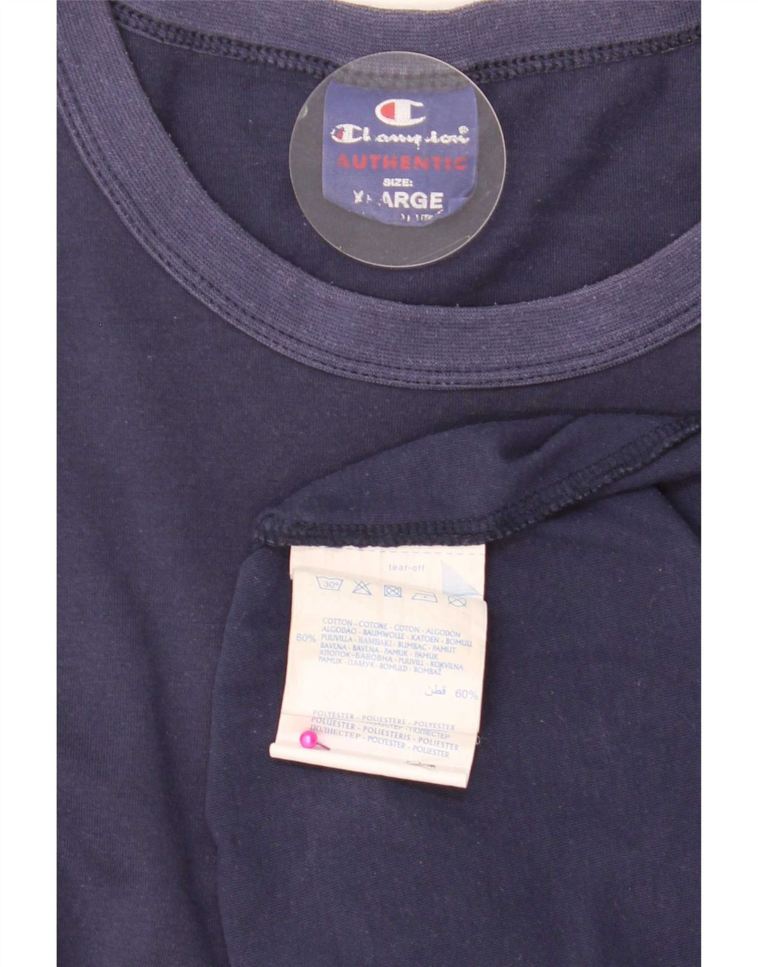 Champion Herren-Langarmshirt, langärmelig, XL, Marineblau, Baumwolle