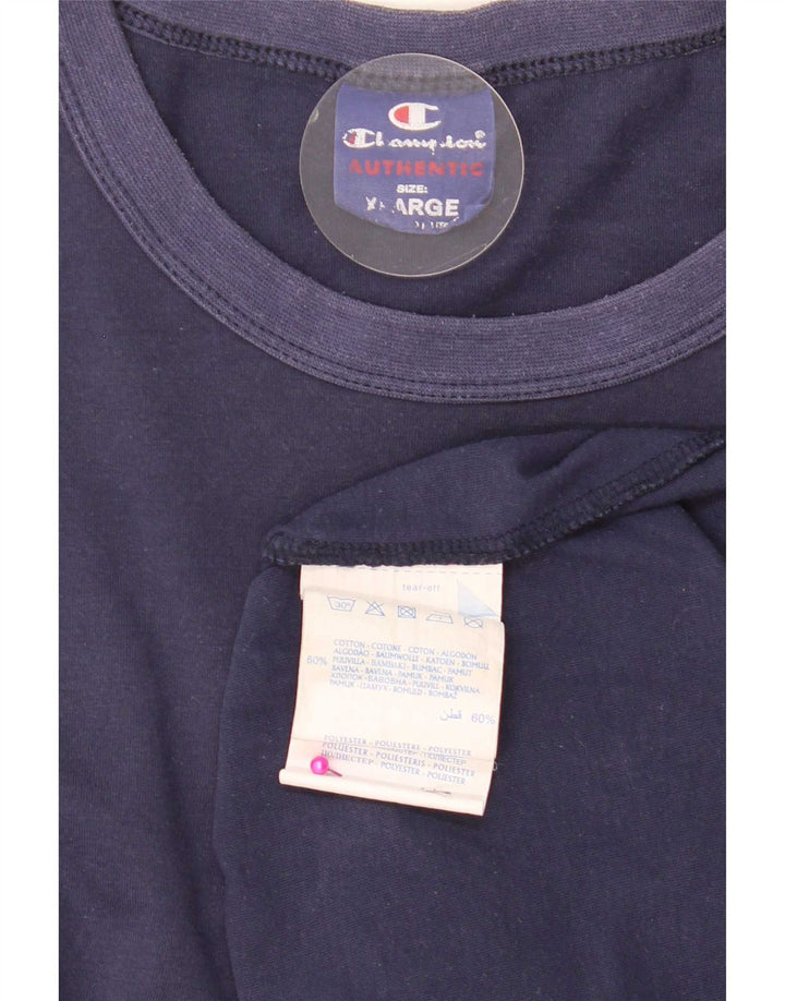 Champion Herren-Langarmshirt, langärmelig, XL, Marineblau, Baumwolle