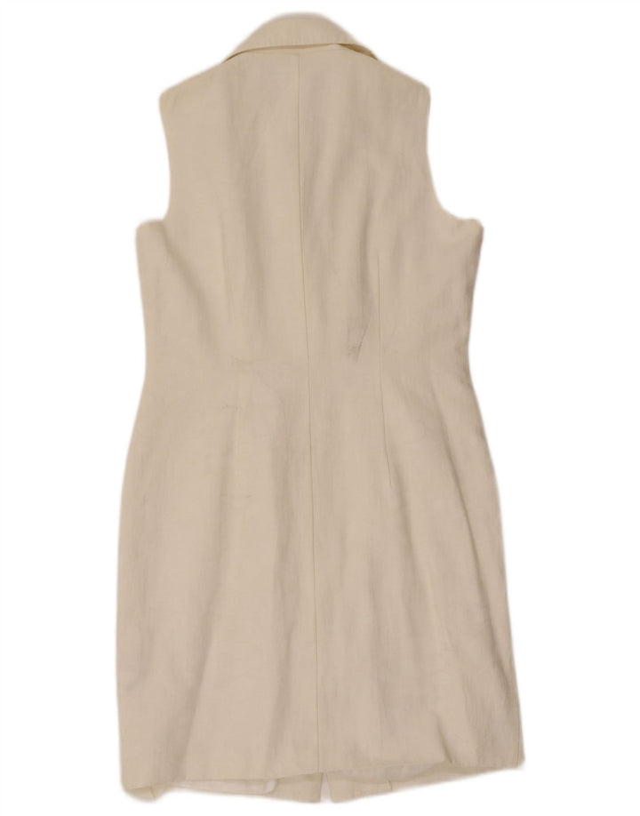 C&A Damen Ärmelloses Hemdkleid UK 14 Mittelweißes Polyester