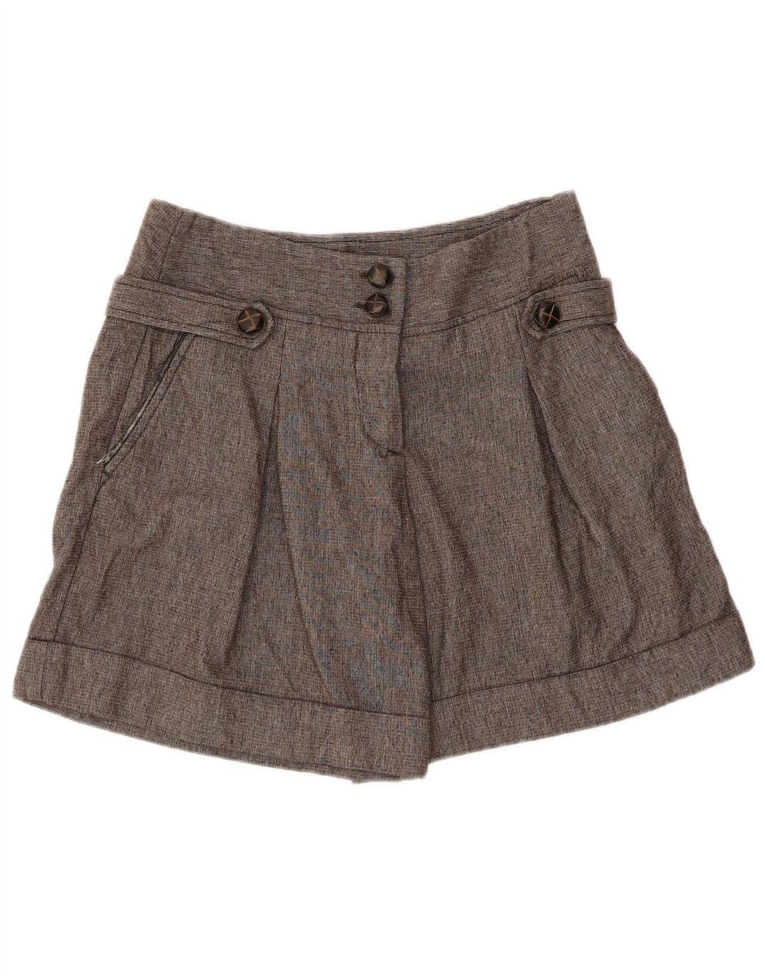 BENETTON Damen Freizeitshorts IT 42 Medium W30 Graue Wolle