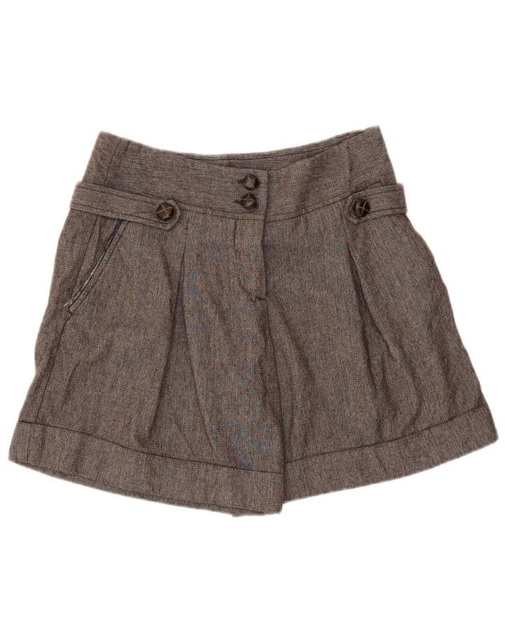 BENETTON Damen Freizeitshorts IT 42 Medium W30 Graue Wolle