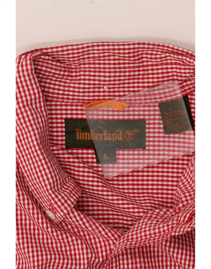 TIMBERLAND Herrenhemd, großes rotes Gingham-Baumwollhemd