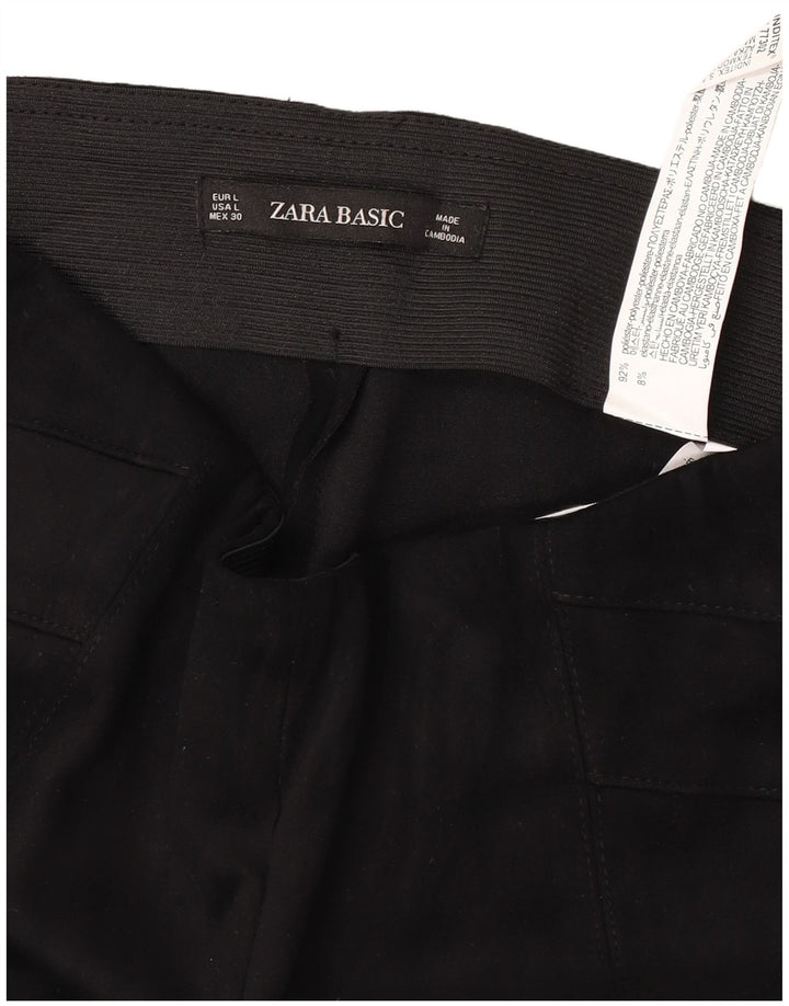 Schmale Freizeithose für Damen von Zara, Größe L, W30, L27, Schwarz, Polyester