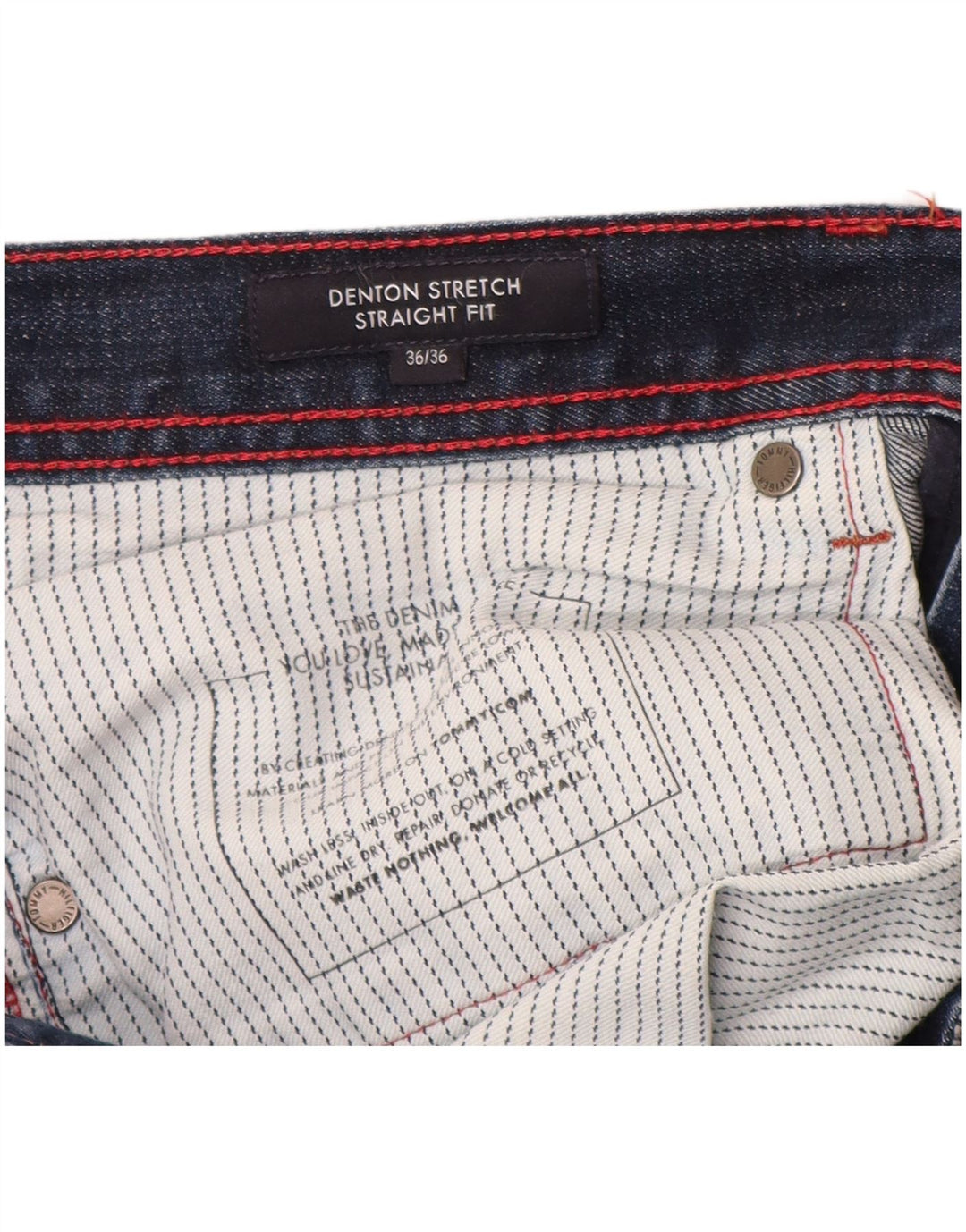 Tommy Hilfiger Herren Denton Slim Straight Jeans W36 L36 Marineblau Baumwolle