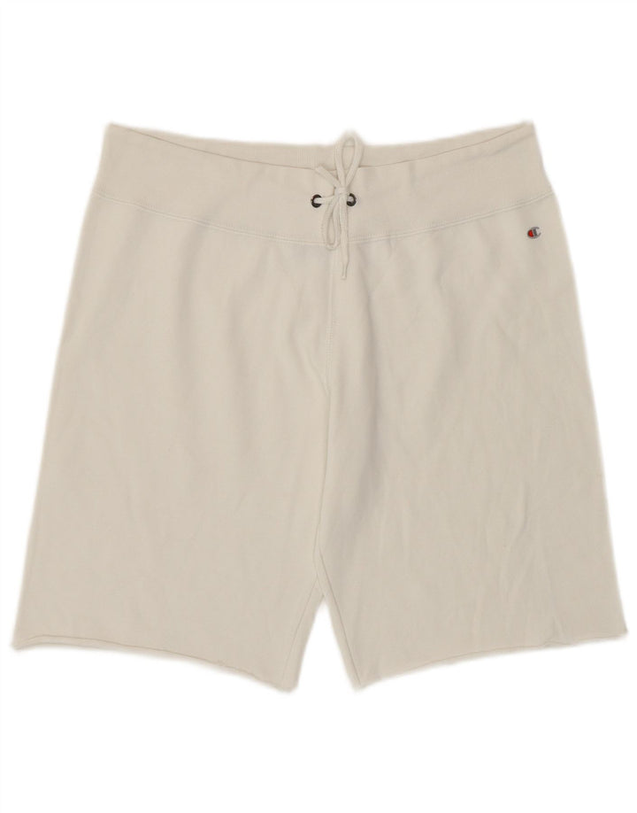 CHAMPION Womens Sport Shorts UK 16 Large  White