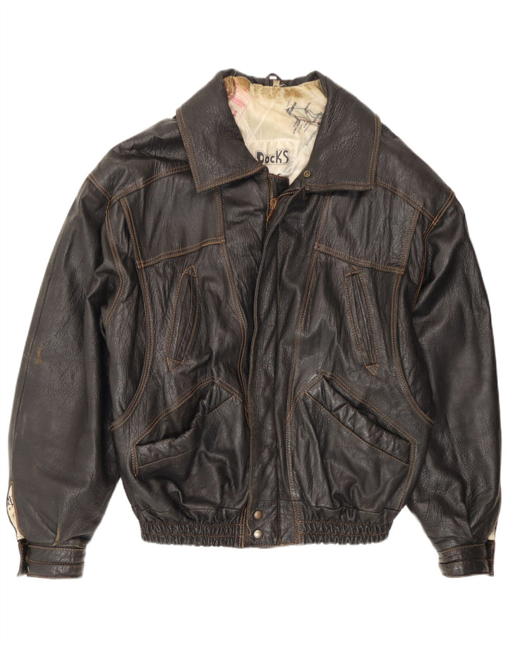 Vintage Herren Lederjacke UK 38 Mittelbraun