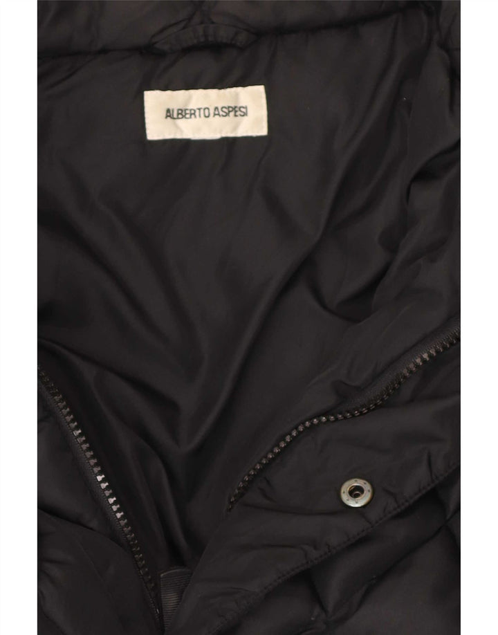 Alberto Aspesi Damen wattierte Steppjacke UK 36 Small Schwarz
