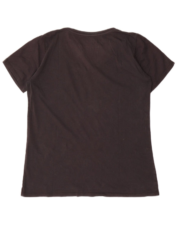 NIKE Damen Athletic Cut Graphic T-Shirt Top UK 18 XL Schwarz Baumwolle