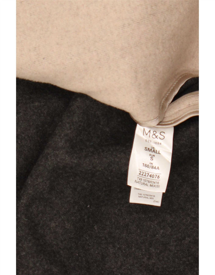 Marks & Spencer Womens Open Overcoat UK 10 Small Beige Polyester