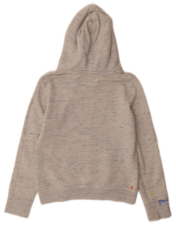 Superdry Graphic Hoodie-Pullover für Damen, UK 10, Größe S, grau gefleckte Baumwolle