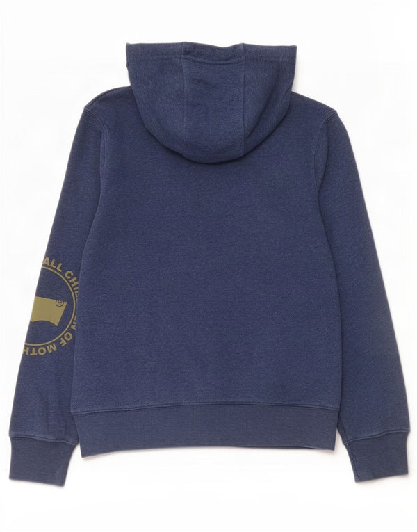 Levi's Jungen-Kapuzenpullover mit grafischem Reißverschluss, 11–12 Jahre, blaue Baumwolle