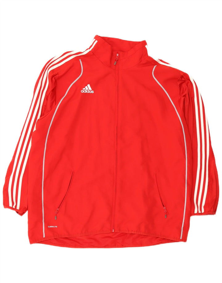 Adidas Herren Climalite Trainingsanzug Top Jacke 2XL Rot Polyester