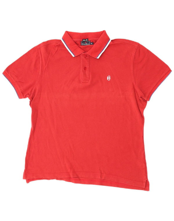 Conte of Florence Herren-Poloshirt mit schmaler Passform, XL, rote Baumwolle