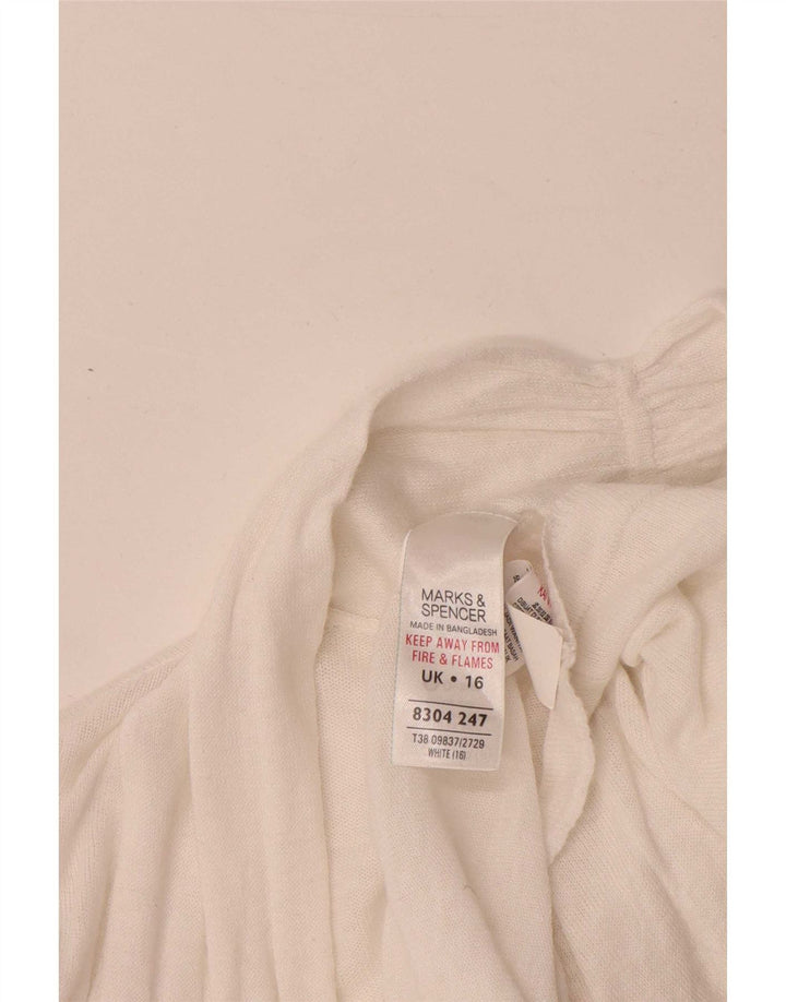 Marks & Spencer Damen-Cardigan mit 3/4-Ärmeln, offen, Gr. 40, Weiß