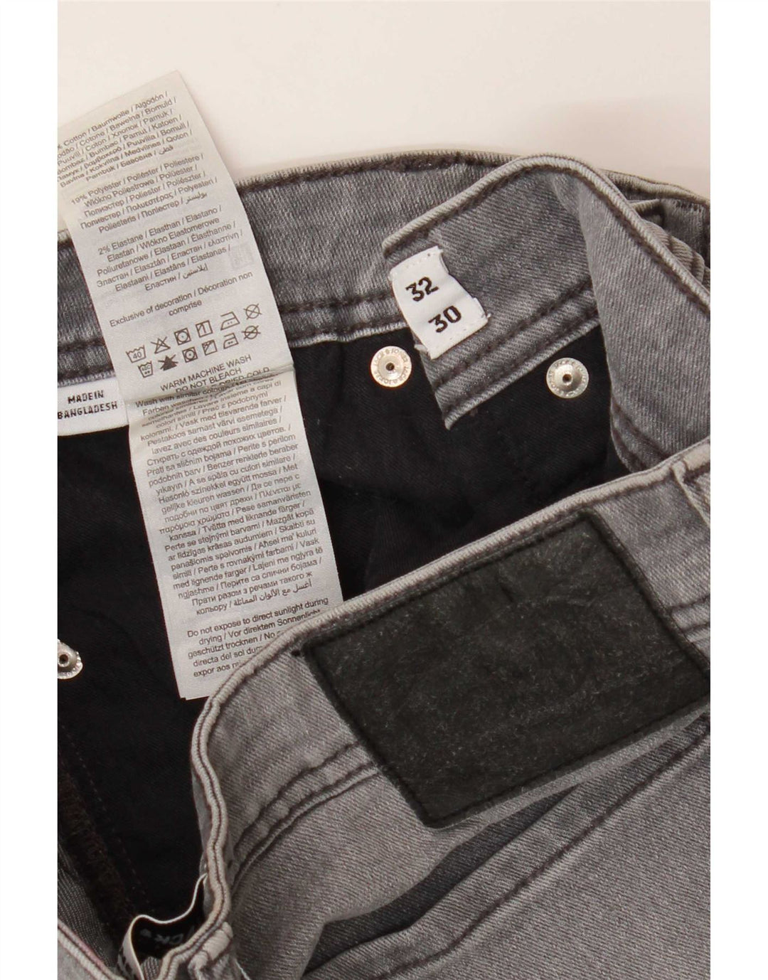 Jack & Jones Herren GLENN Slim Jeans W32 L30 Graue Baumwolle