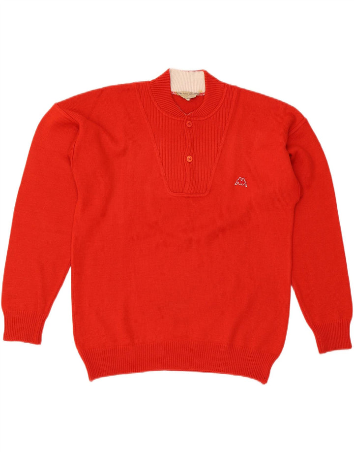 Kappa Herren-Pullover mit Rundhalsausschnitt, IT 48, mittelrote Wolle