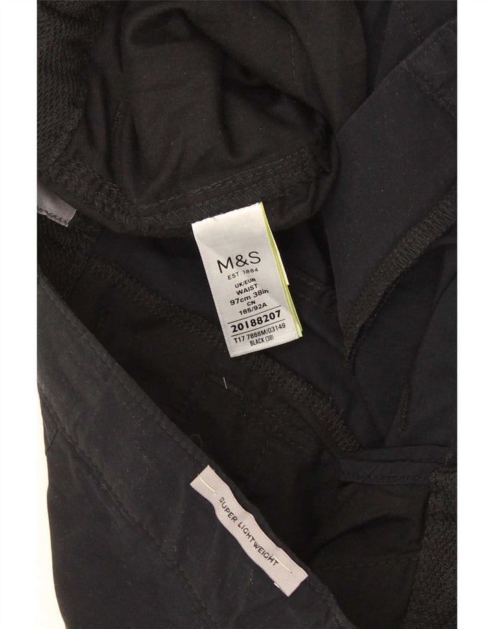Marks & Spencer Herren Cargoshorts W38 XL Schwarz Baumwolle