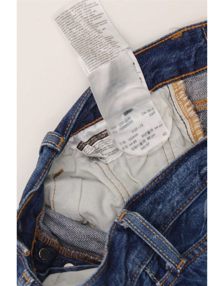 Levi's Damen 501 Straight Jeans W25 L27 Blaue Baumwolle