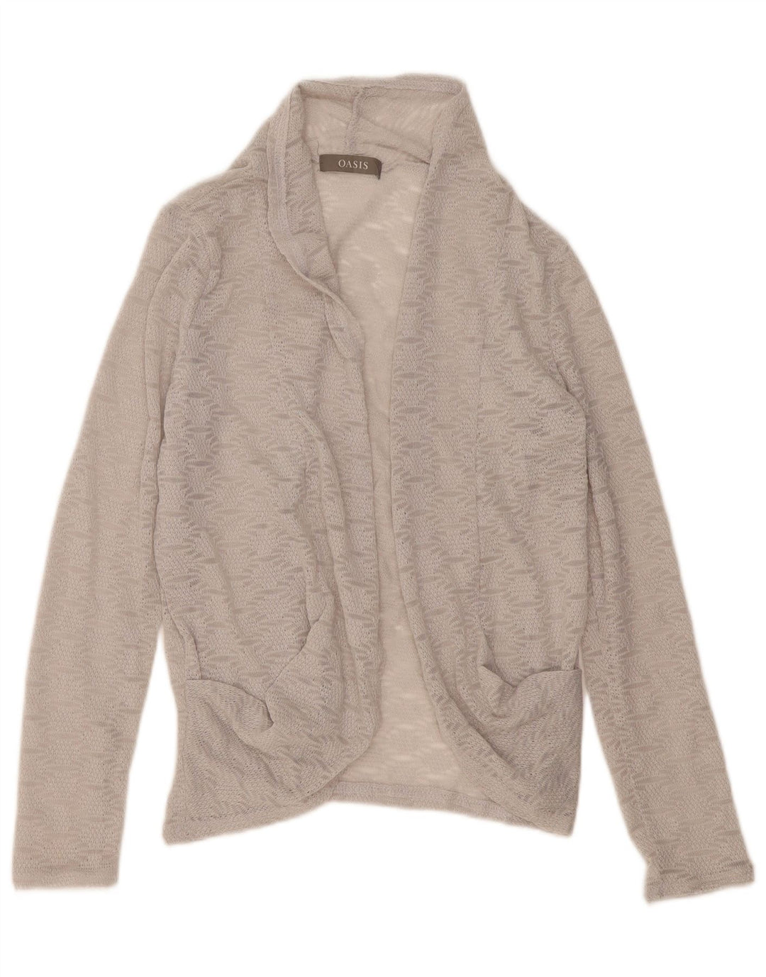 Oasis Damen-Strickjacke in Übergröße, Gr. 10, Größe S, grau, geometrisch, Polyester