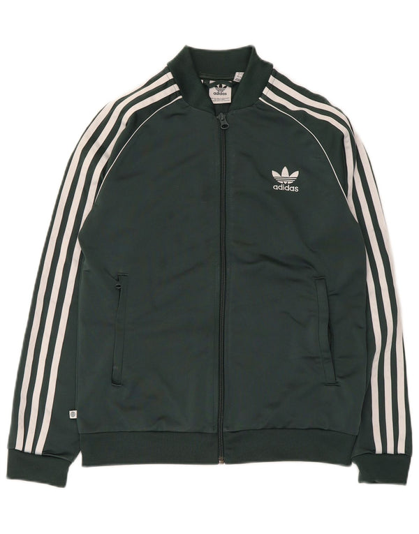 Adidas Jungen Trainingsanzug Top Jacke 11-12 Jahre Grün Polyester