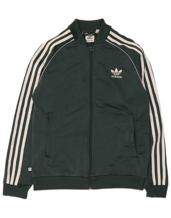 Adidas Jungen Trainingsanzug Top Jacke 11-12 Jahre Grün Polyester