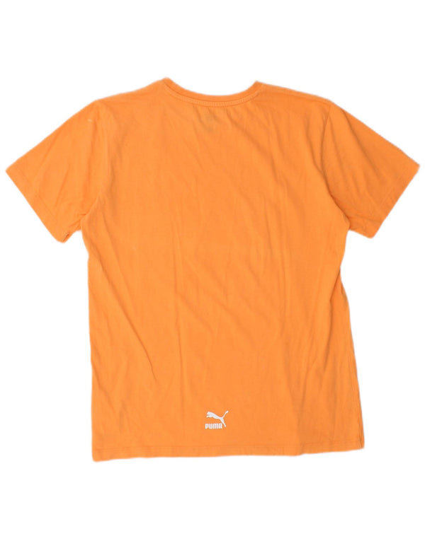 Puma Jungen Daren Graphic T-Shirt Top 13-14 Jahre Orange Baumwolle