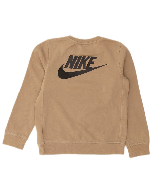 Nike Jungen-Sweatshirt mit Swoosh-Grafik, 8–9 Jahre, Größe S, beige, Baumwolle