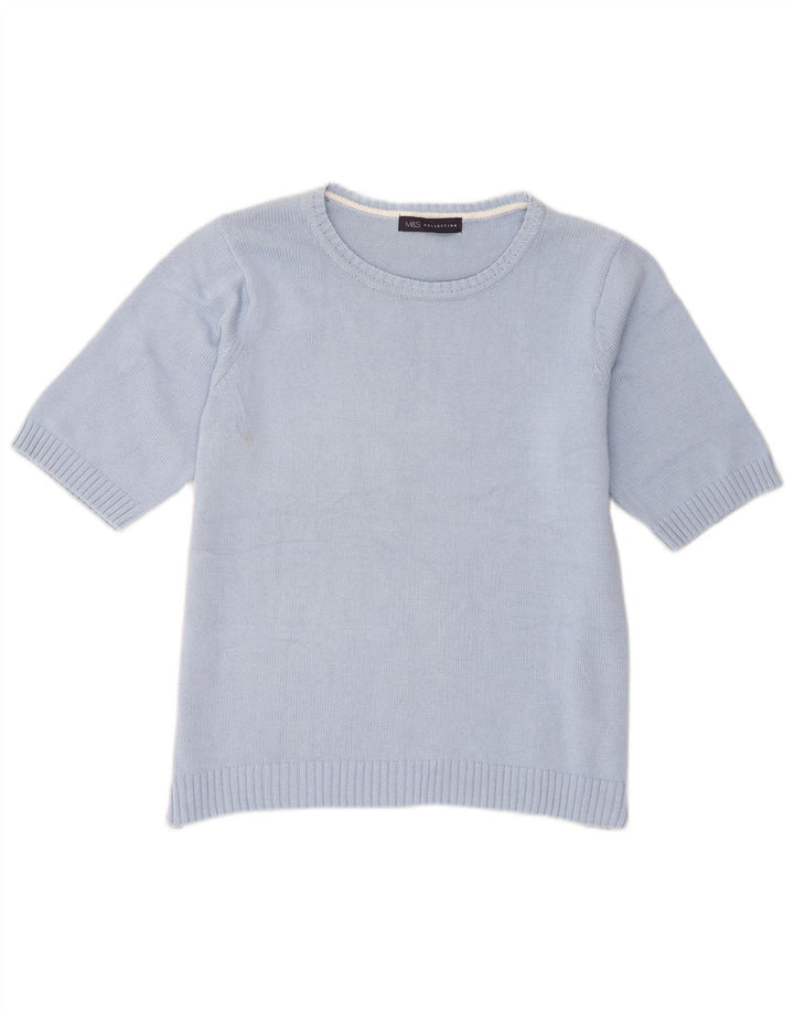 Marks & Spencer Damen-Pullover mit U-Boot-Ausschnitt, Gr. 16, Blau