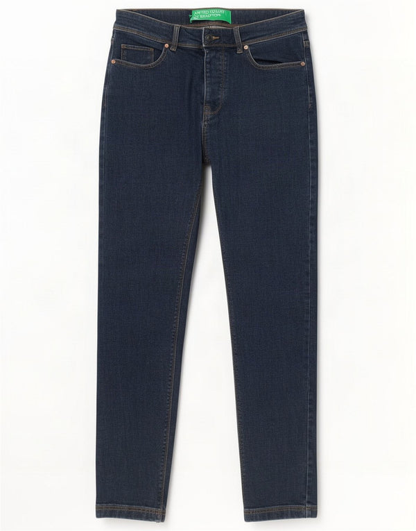Benetton Damen Skinny Jeans W30 L30 Blaue Baumwolle