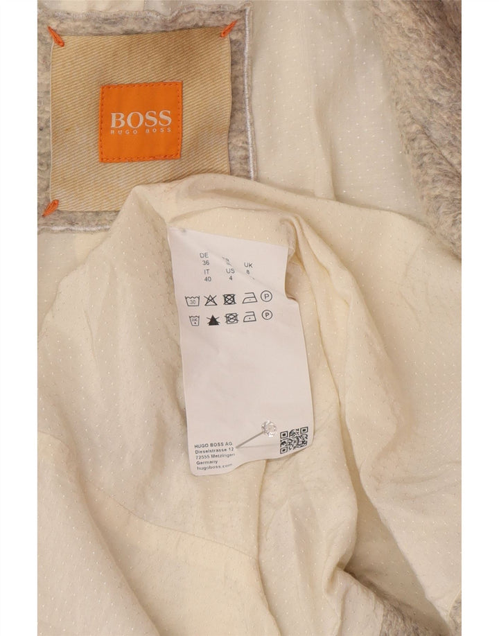 Hugo Boss Damen Mantel UK 8 Small Beige Acryl