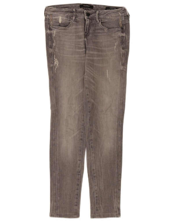 Guess Damen Distressed Jegging Skinny Jeans W26 L28 Grau