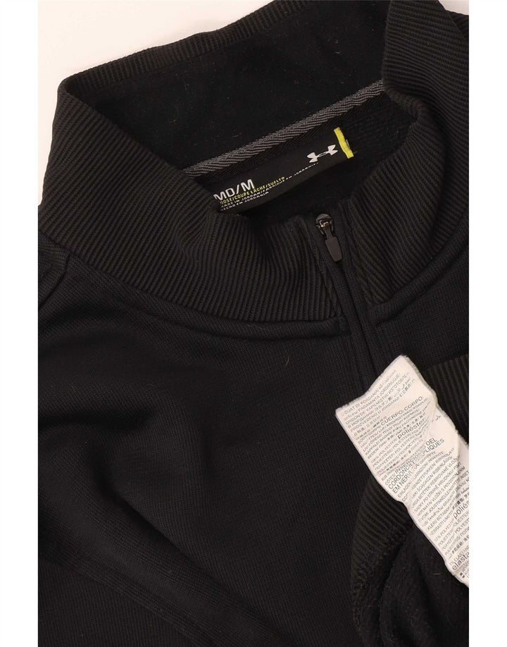 Under Armour Herren-Sweatshirt mit Reißverschluss am Hals, Mittelschwarzes Polyester