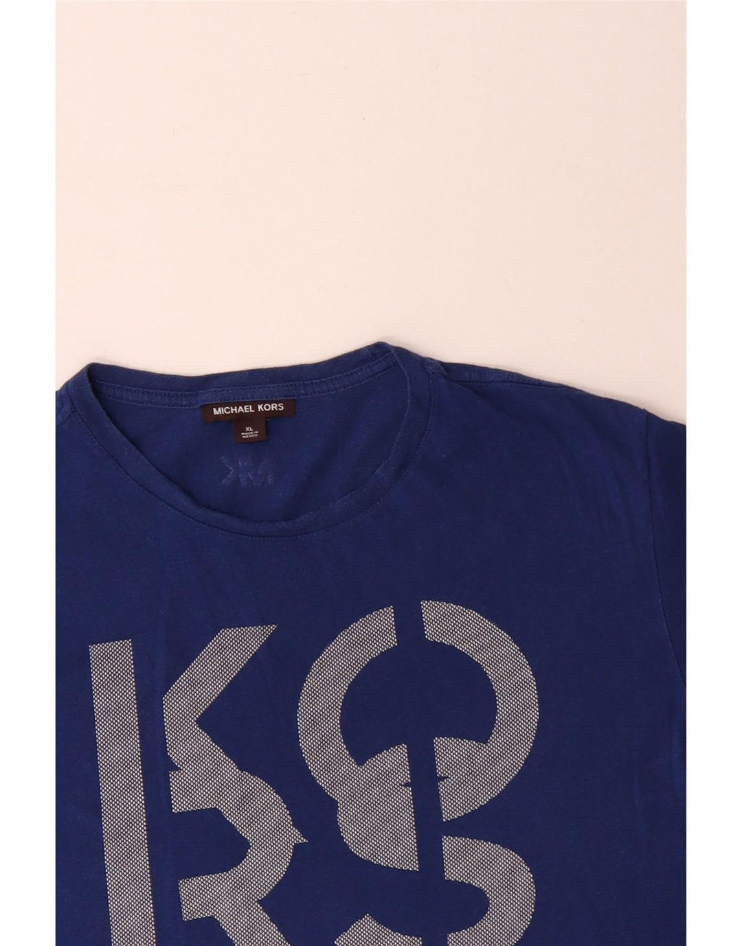 MICHAEL KORS Herren Grafik T-Shirt Top XL Blau Baumwolle