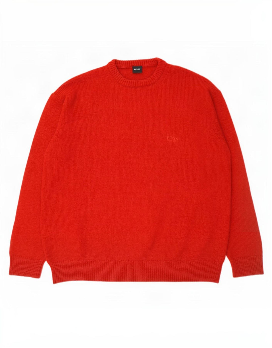Hugo Boss Herren-Pullover mit Rundhalsausschnitt, EU 52, große rote Wolle