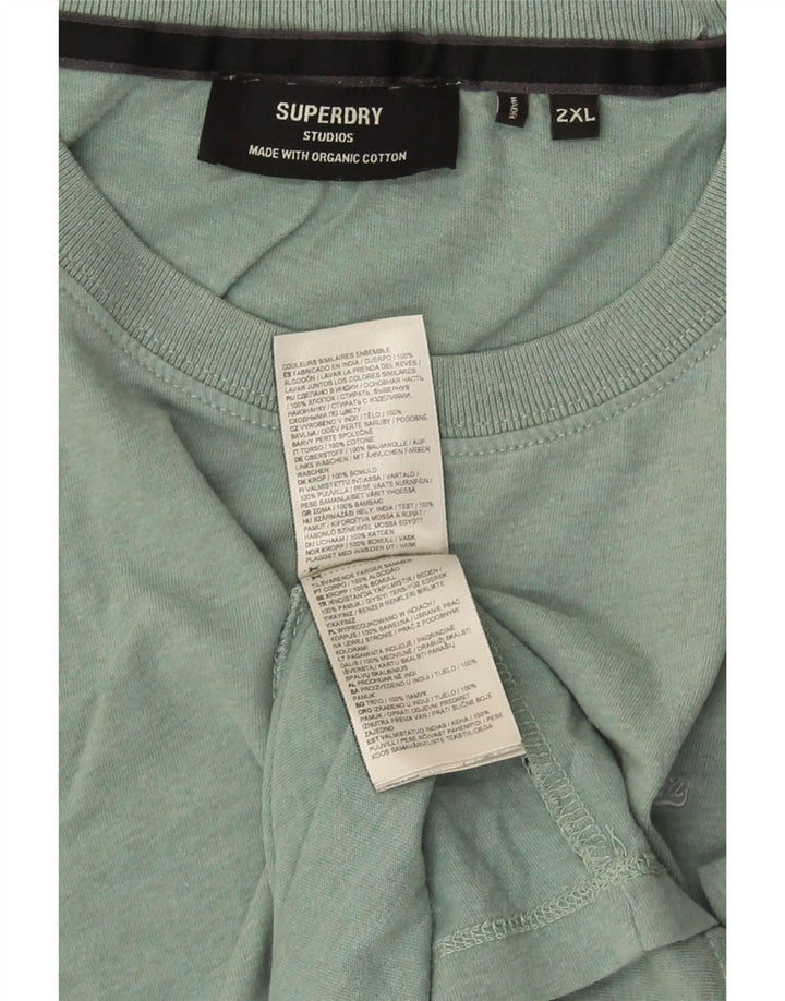 Superdry Herren T-Shirt Top 2XL Grüne Baumwolle