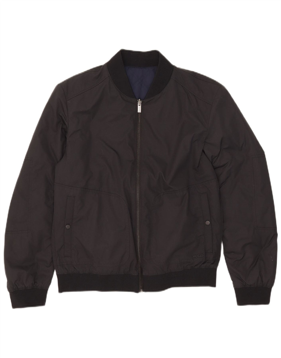 Hugo Boss Herren Wendejacke UK 36 Small Schwarz Polyamid