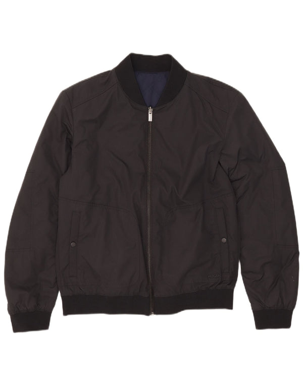 Hugo Boss Herren Wendejacke UK 36 Small Schwarz Polyamid
