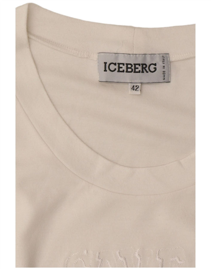 Iceberg Damen Disney Graphic T-Shirt Top IT 42 Mittelweiße Baumwolle