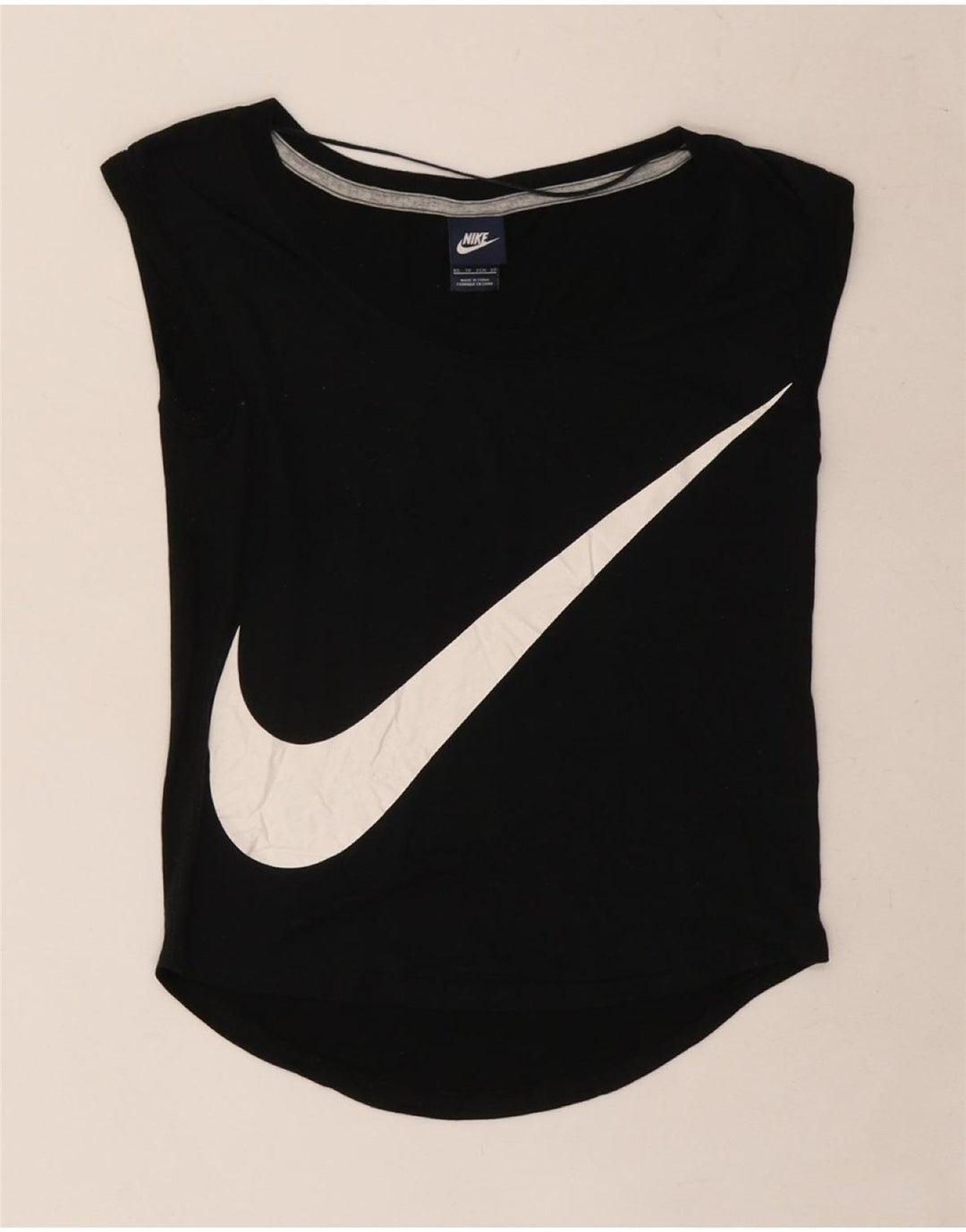 NIKE Damen Grafik T-Shirt Top UK 6 XS Schwarz