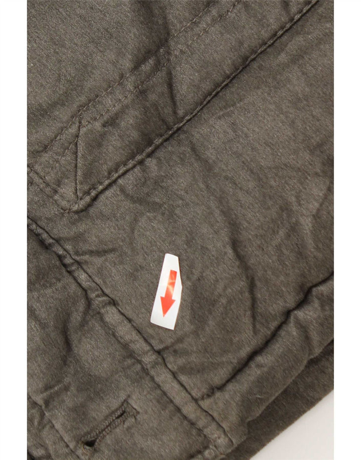 Zara Herren Wattierter Mantel UK 38 Mittelgraues Polyester