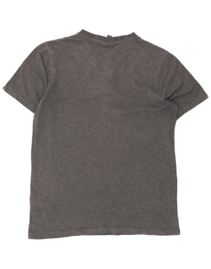 Ellesse Herren-T-Shirt-Oberteil aus mittelgrauer Baumwolle
