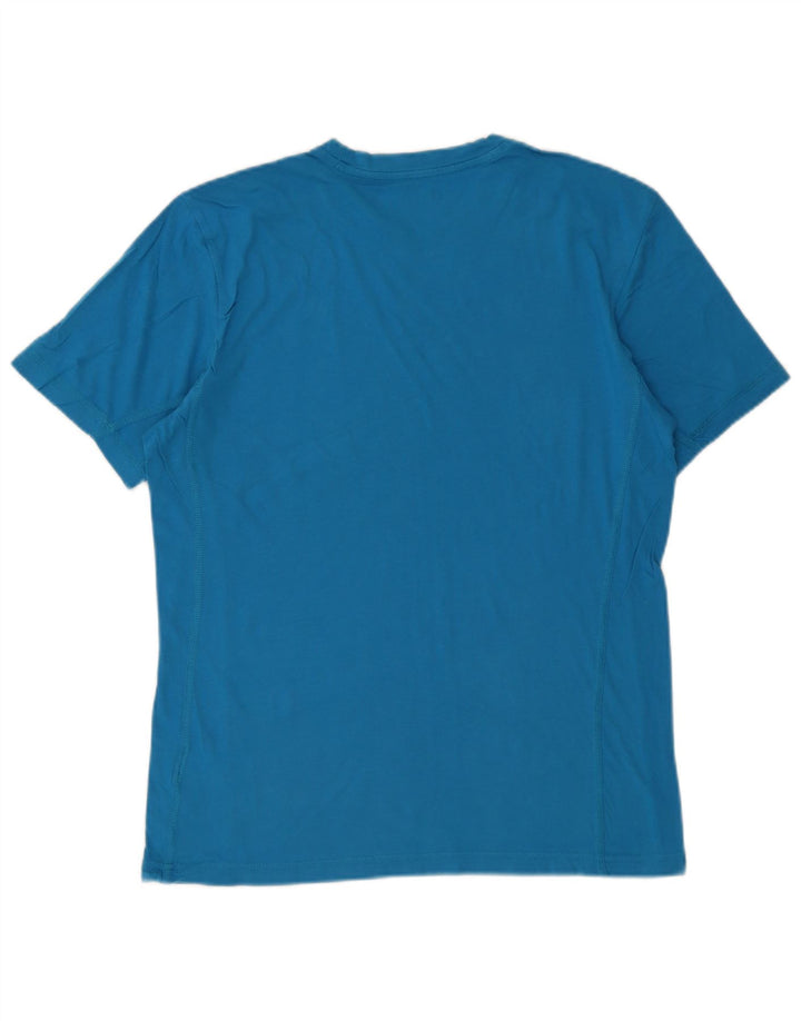 Reebok Herren Grafik-T-Shirt-Oberteil aus mittelblauer Baumwolle