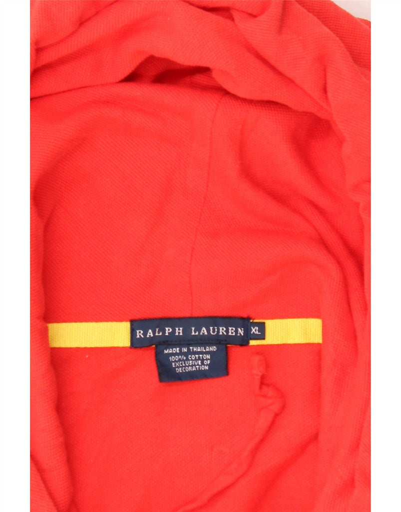 RALPH LAUREN Womens Zip Hoodie Sweater UK 18 XL Red Cotton Vintage Ralph Lauren and Second-Hand Ralph Lauren from Messina Hembry 